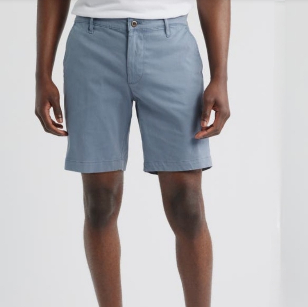 Bonobos Men's Chambray Blue 9" Flat Front Chino Shorts